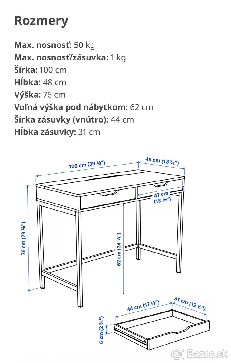 Pracovný stôl Alex - 2