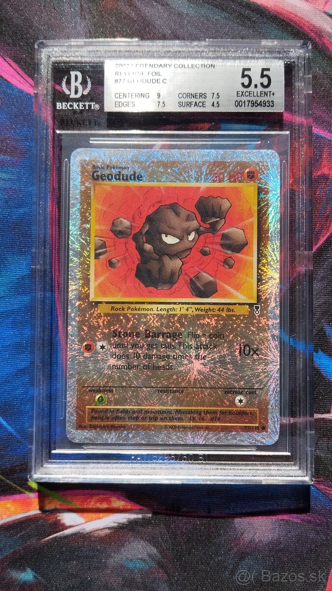 Geodude Legendary Collection Reverse Holo Beckett Grading - 2