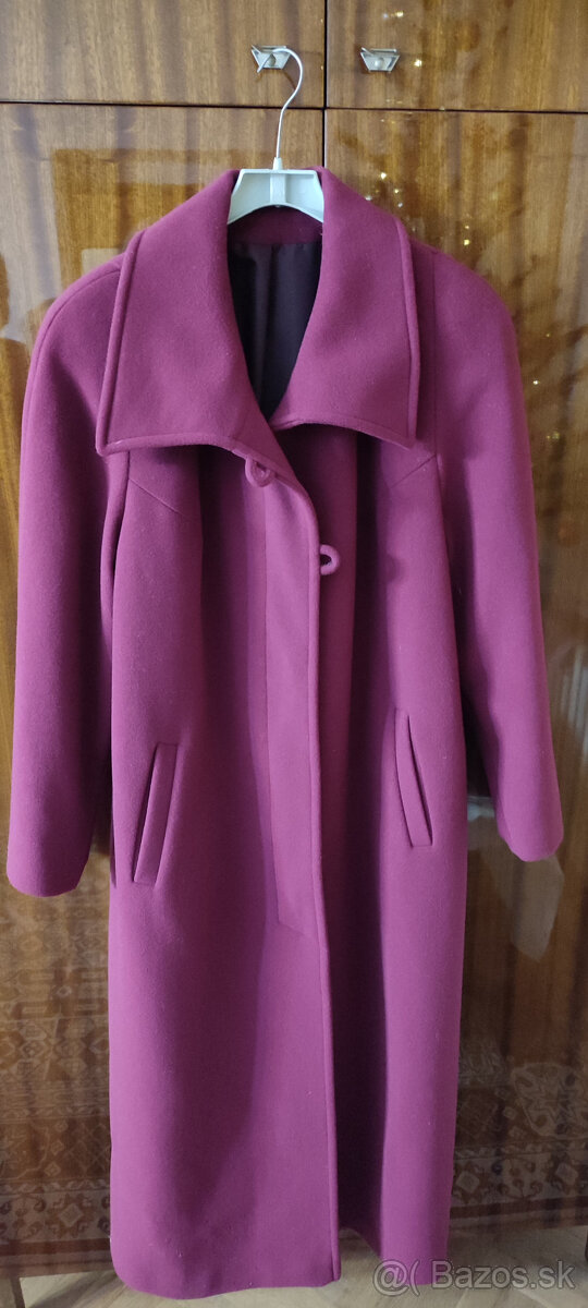 Dámsky zimný bordový kabát - 2