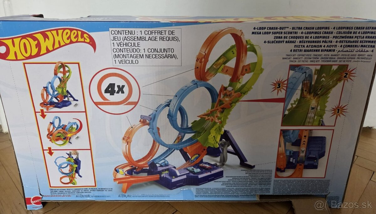Autodráha Hot Wheels štyrmi slučkami - 2