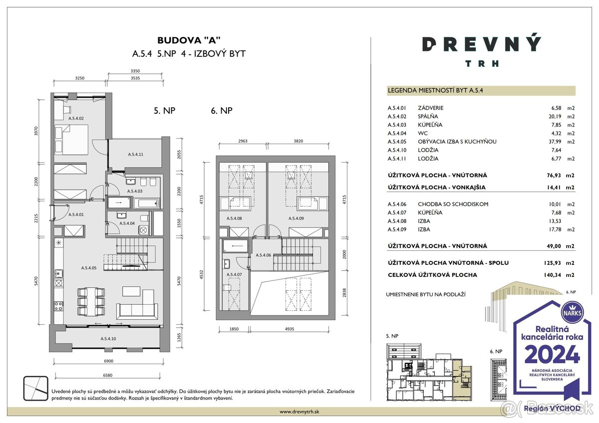 Mezonet s loggiou v novostavbe Drevný trh - 2
