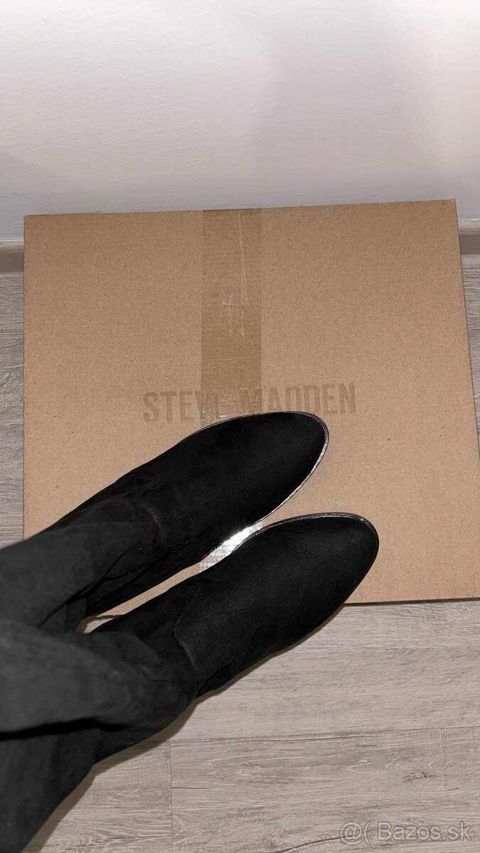Semišové kozačky Steve Madden - čierne, vel. 37 - 2