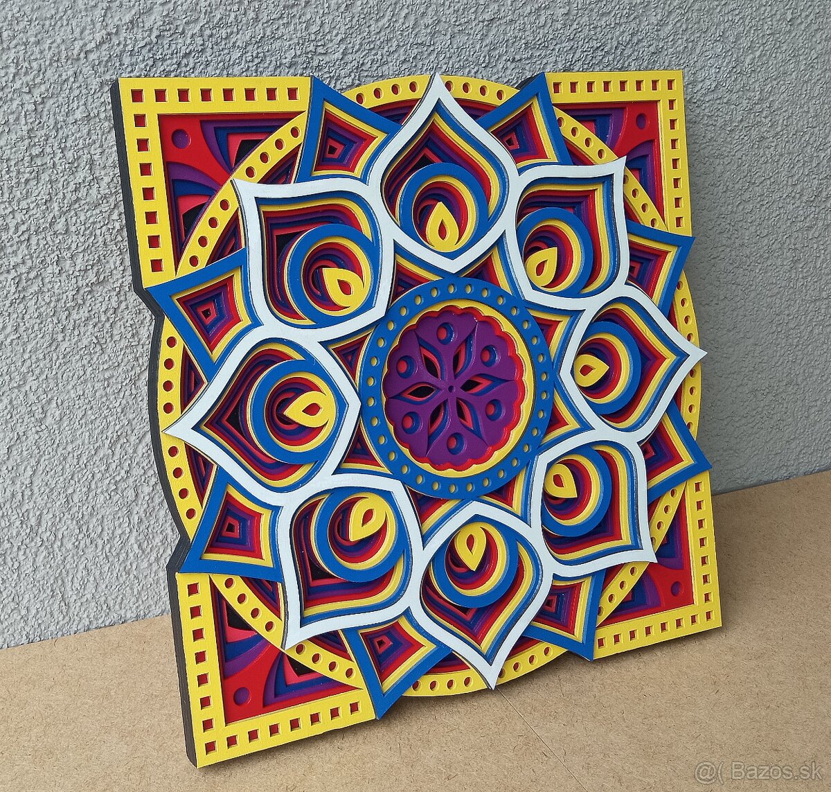 Farebná 3d Mandala na stenu - 2