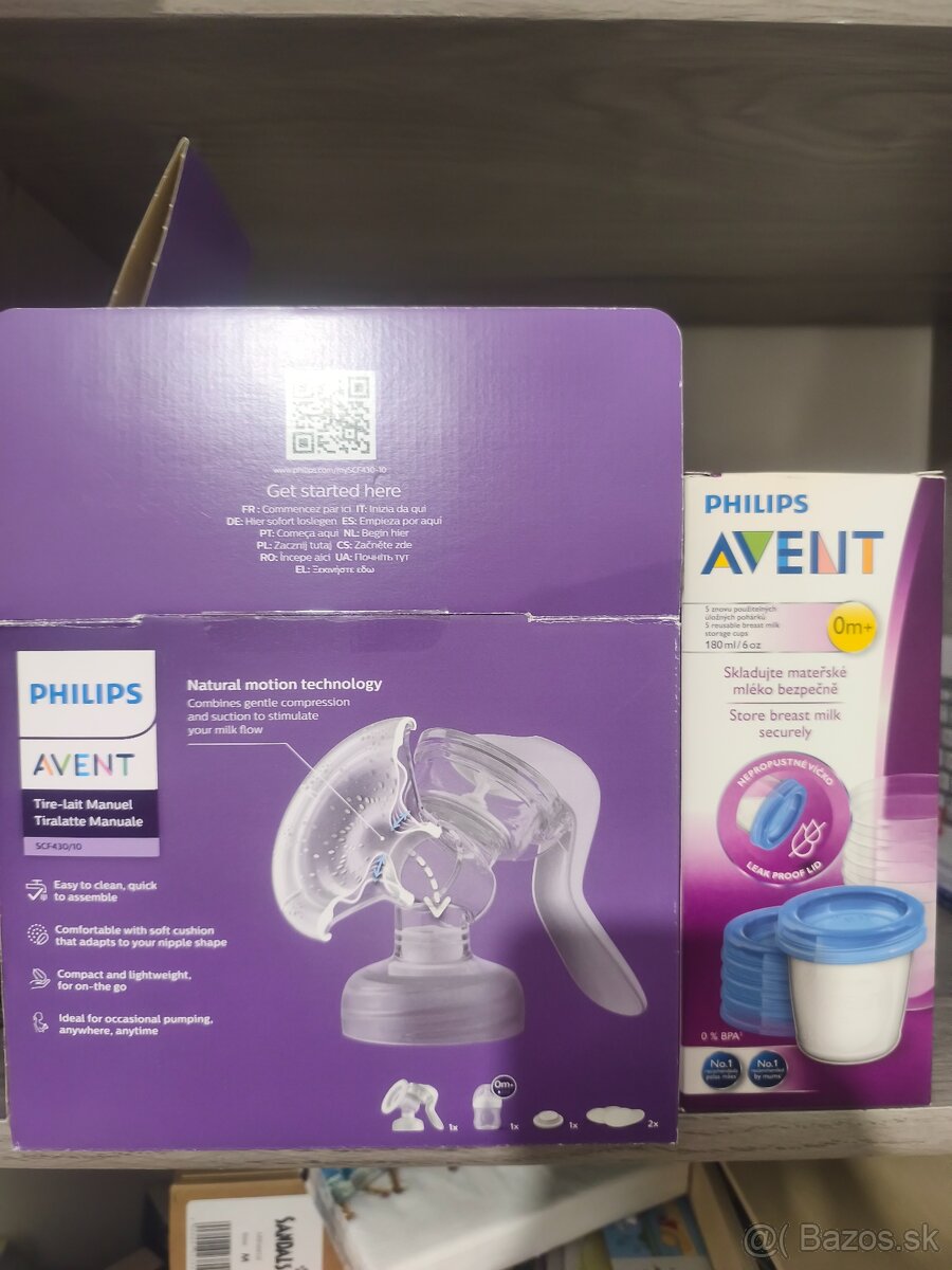 Odsávačky Avent + nadobky - 2