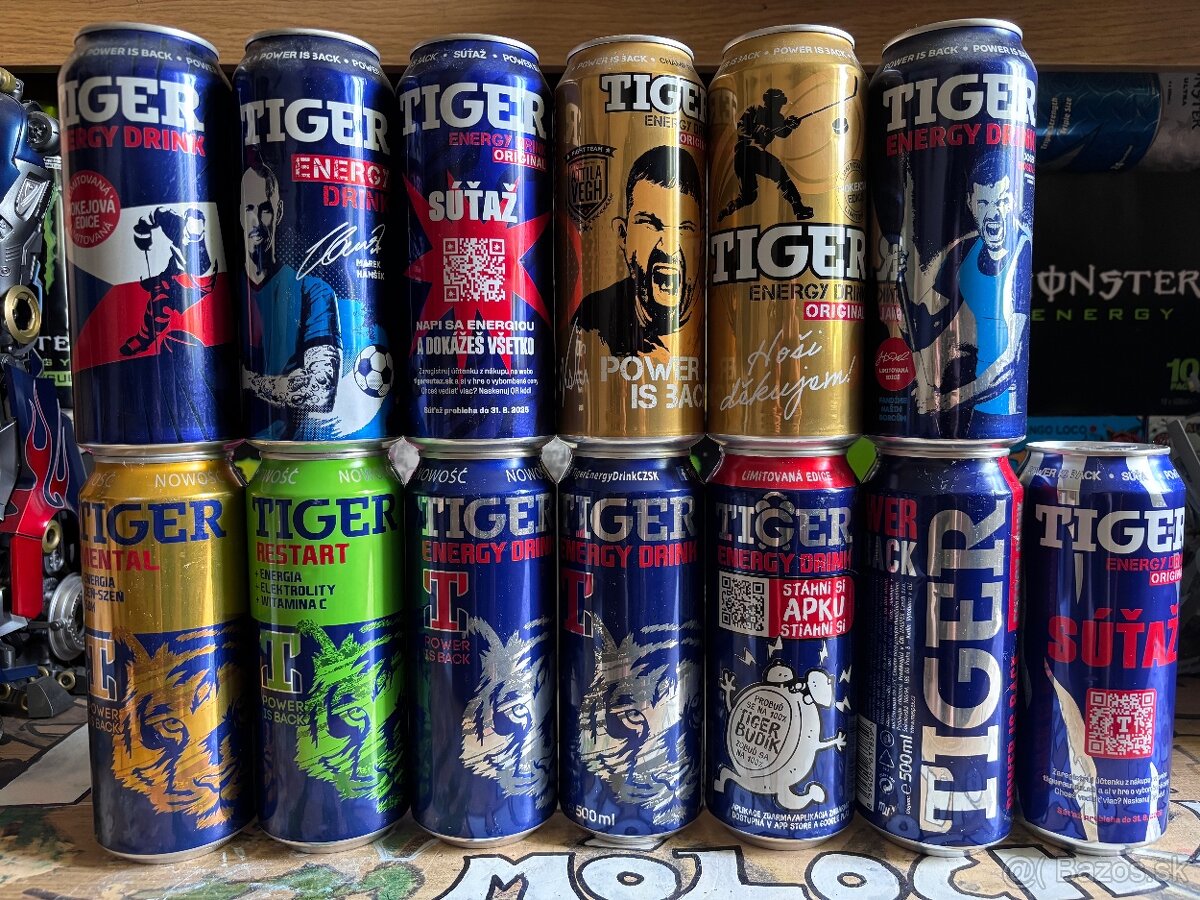 Predam plechovky tiger energy - 2