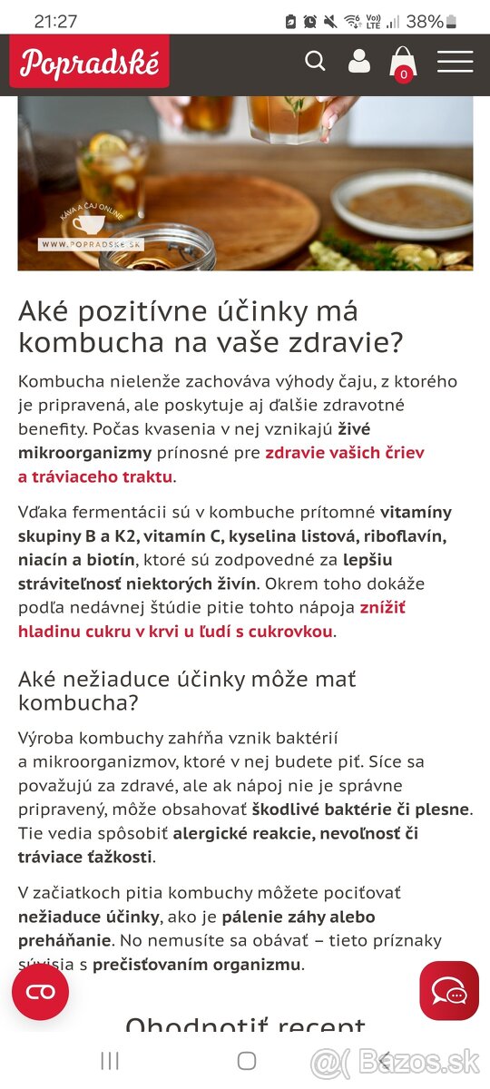 Ponúkam čajovú hubu KOMBUCHU - 2