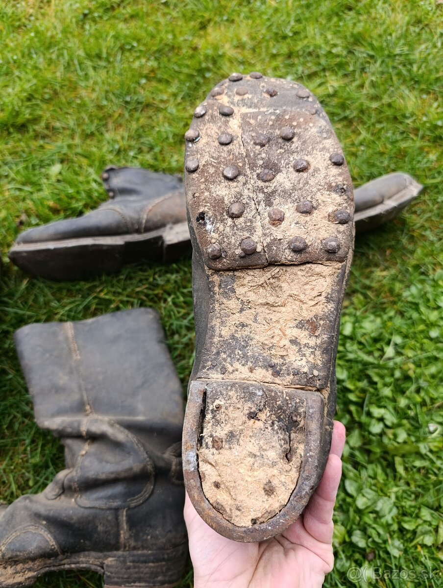 staré nemecké boty,čižmy,holenice Wehrmacht - 2