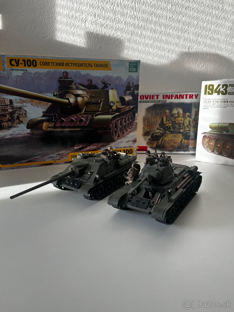 1:35 T-34+SU-100+vojaci - 2