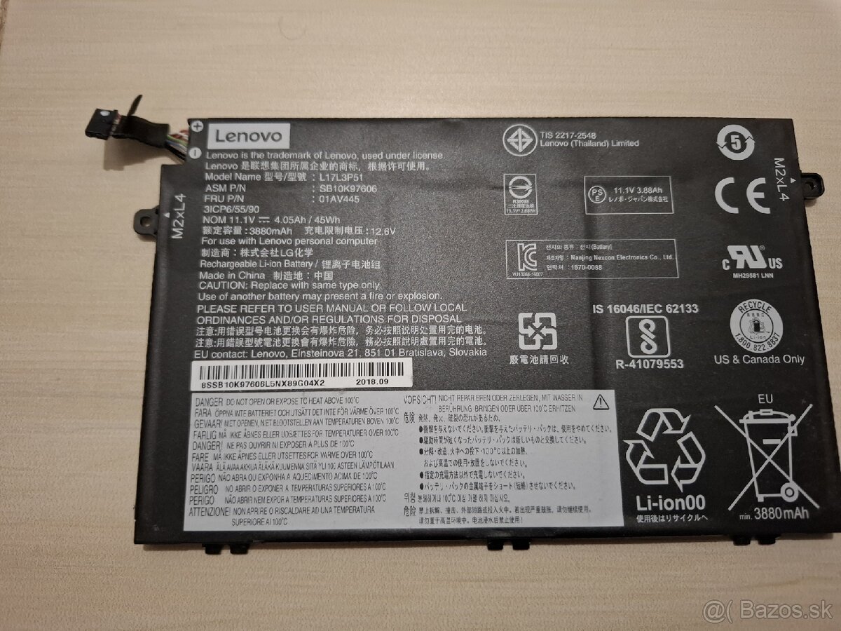 Predám originálnu batériu Lenovo L17L3P51 - 2
