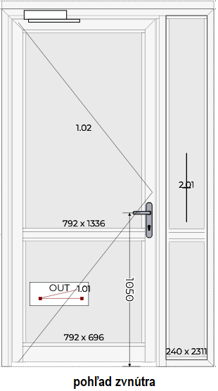 Vchodové dvere 1450x2444 (+56mm rozširovací profil) - 2