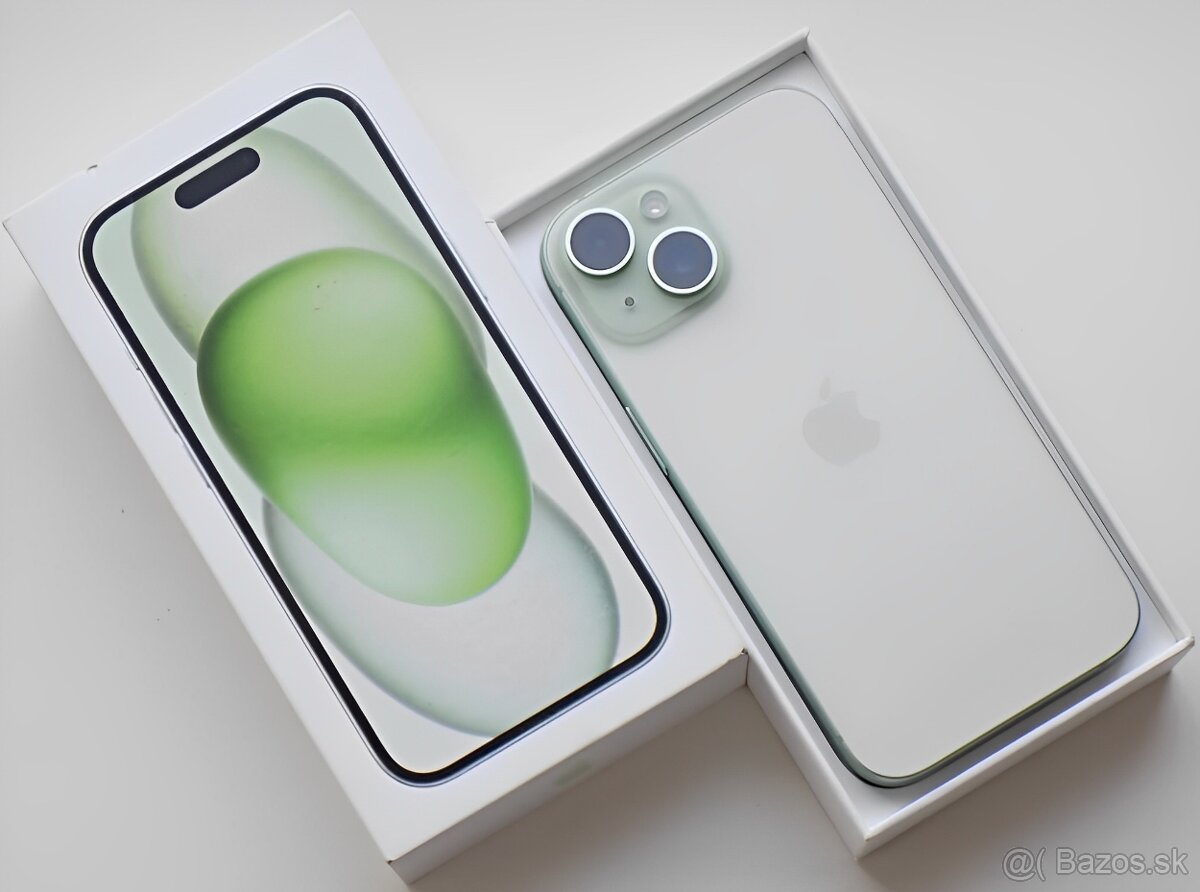 iPhone 15 Green BATERIE 100% TOP - 2