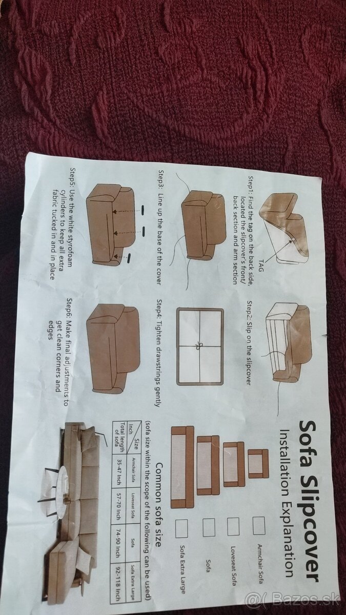 Poťahy na sedačky - nové - 2