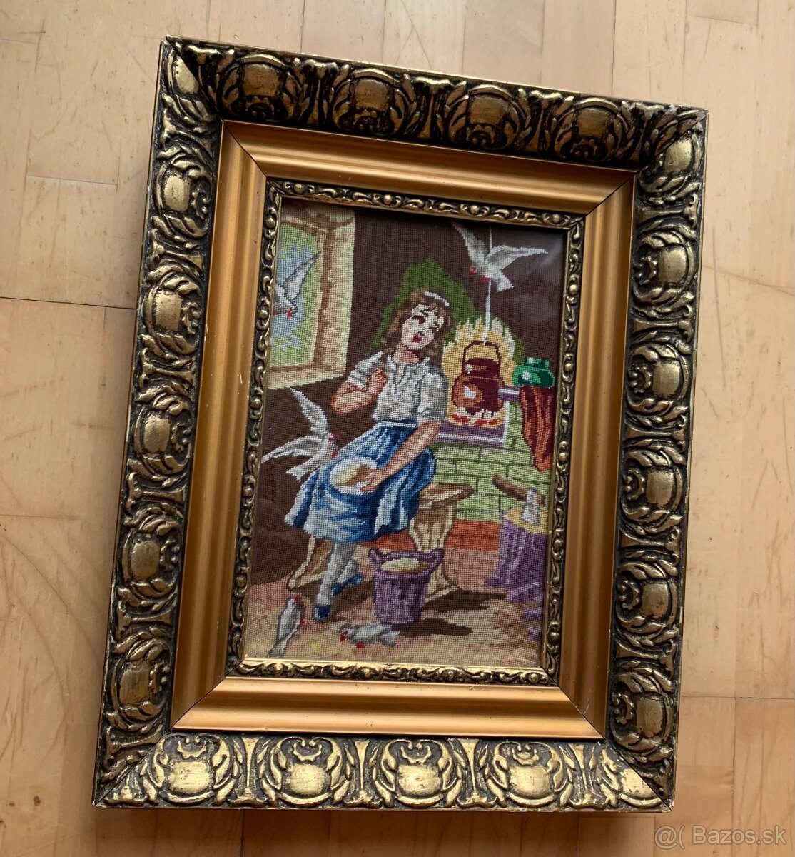 Vyšívaný obraz v ráme - 2