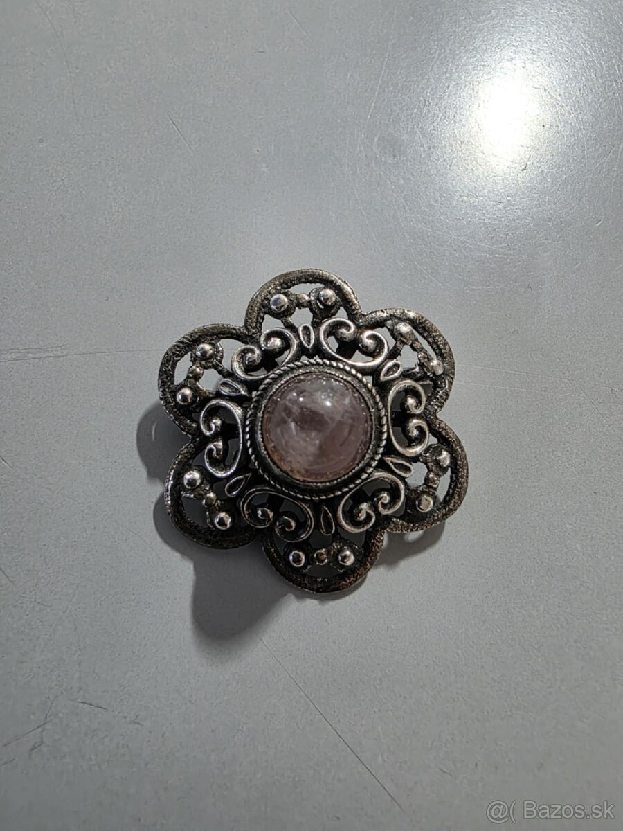 Starožitná strieborná brošňa - 2