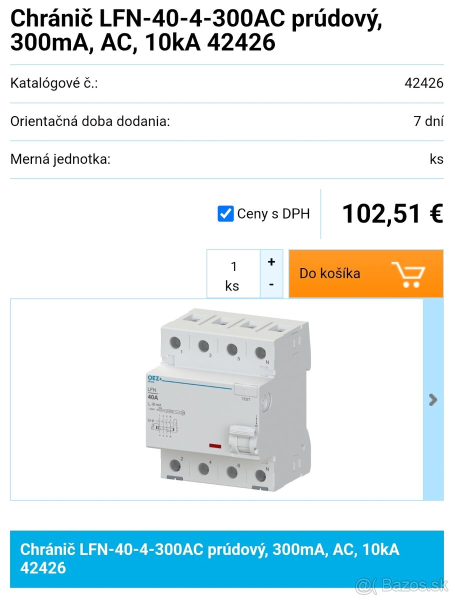 3 fazovy prúdový chránič OEZ - 2