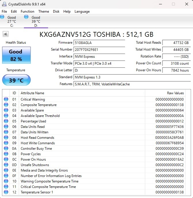 Predám 512GB SSD M.2 TOSHIBA - 2