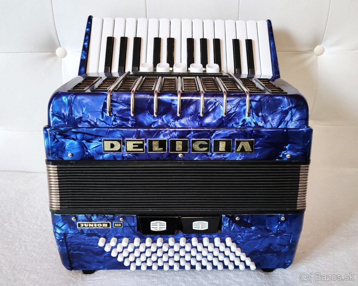 Predam akordeon Delicia Junior 72 bas., TOP stav... - 2