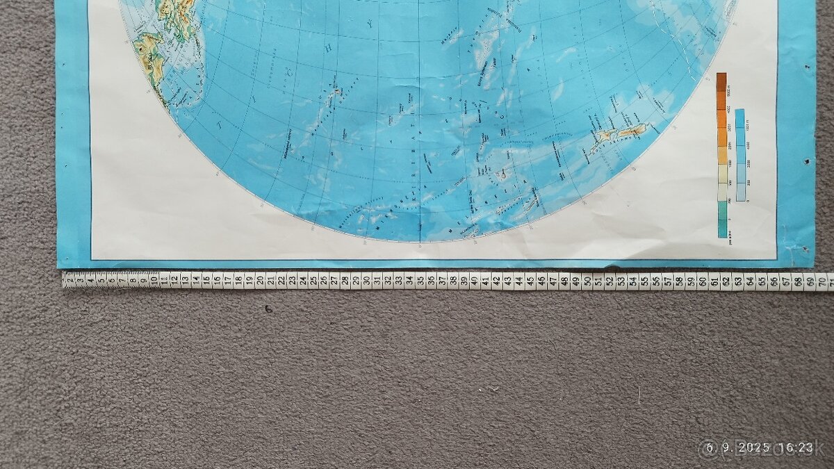 Retro mapa Zemské pologule – zberateľská rarita Predám veľ - 2