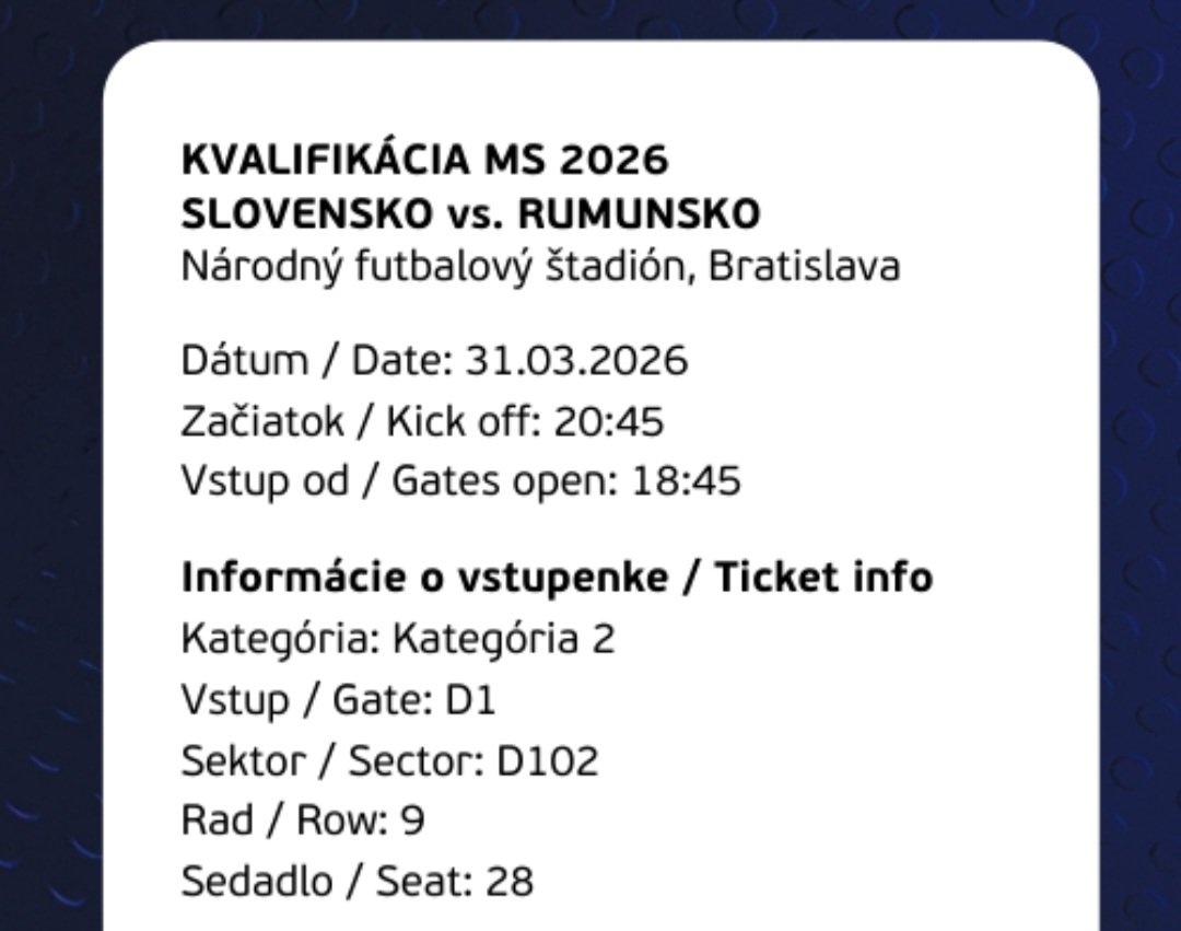 Vstupenky Slovensko - Rumunsko - 2