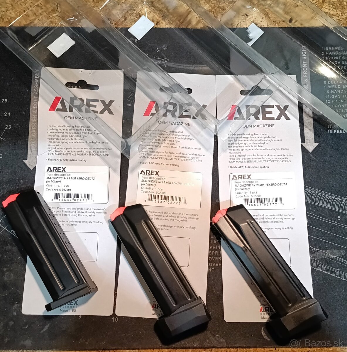 Predám zásobníky do pištole arex delta 15 a 17 ranové - 2