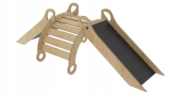 Montessori viacúčelová hojdačka ,preliezka,šmýkačka a tabuľa - 2