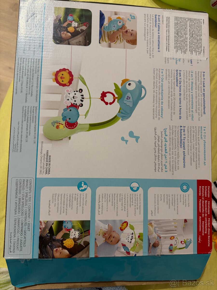 Fisher-Price Kolotoč 3v1 rainforest - na postielku - 2