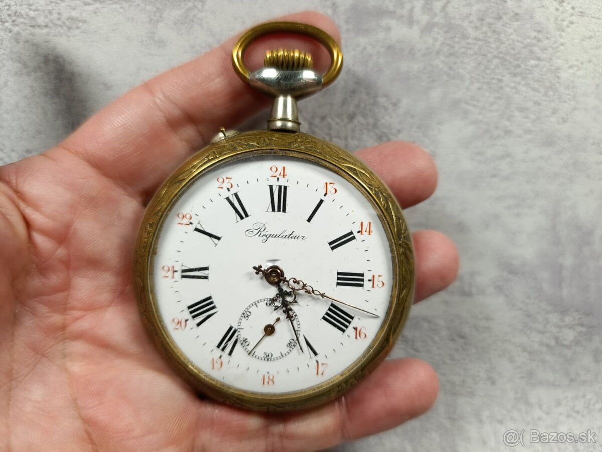 Obrovské kapesní hodinky Régulatéur, 67mm, 192g - 2