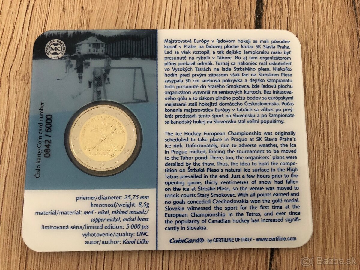 2 euro 2025 Slovensko BU karta, Majstrovstvá Európy v hokeji - 2