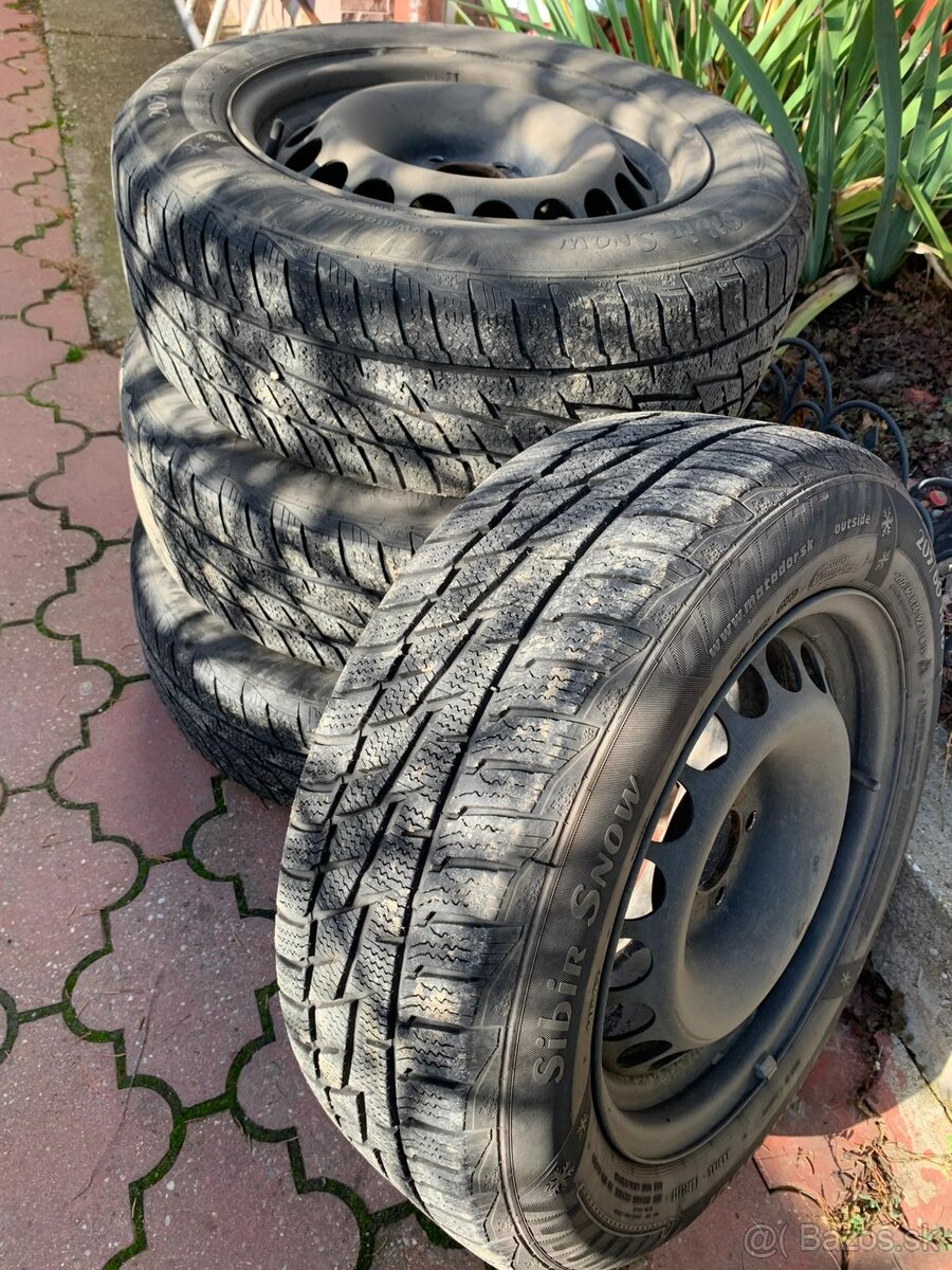 Plechove disky r16 audi vw, zimne gumy 205/60 r16 - 2