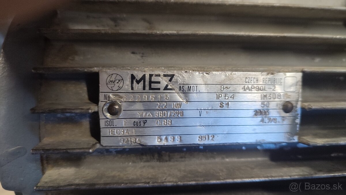 elektromotor Mez Mohelnice 2,2kW /2865 ot./min - 2