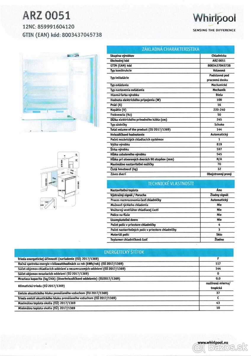Vstavaná chladnička - 2