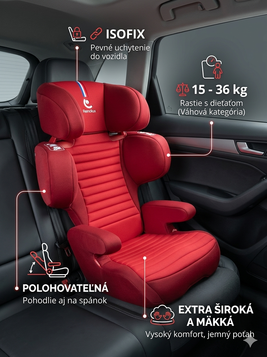 Autosedačka Renolux 15-36kg - 2