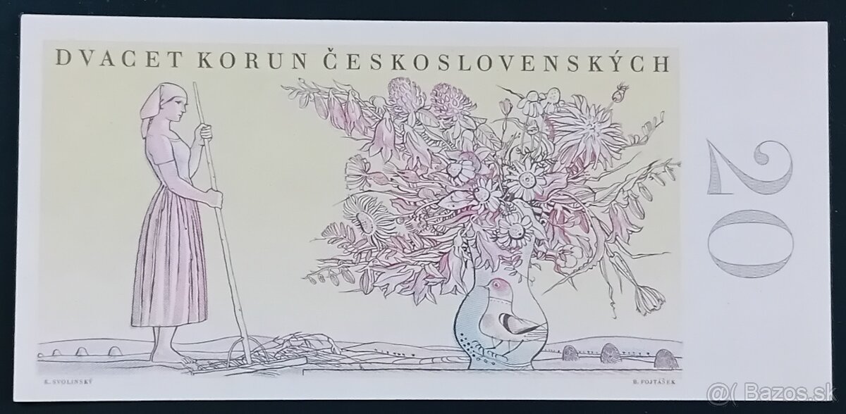 20 Kčs 1949 - Neperforované-stavy UNC - 2