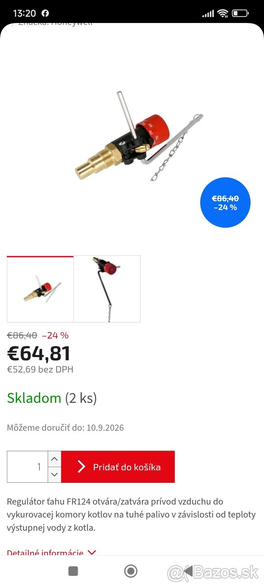 Regulátor na kotol - 2