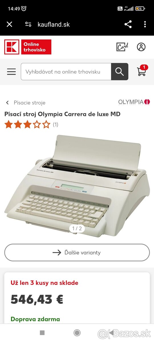 Olympia Carrera de luxe písací stroj - 2