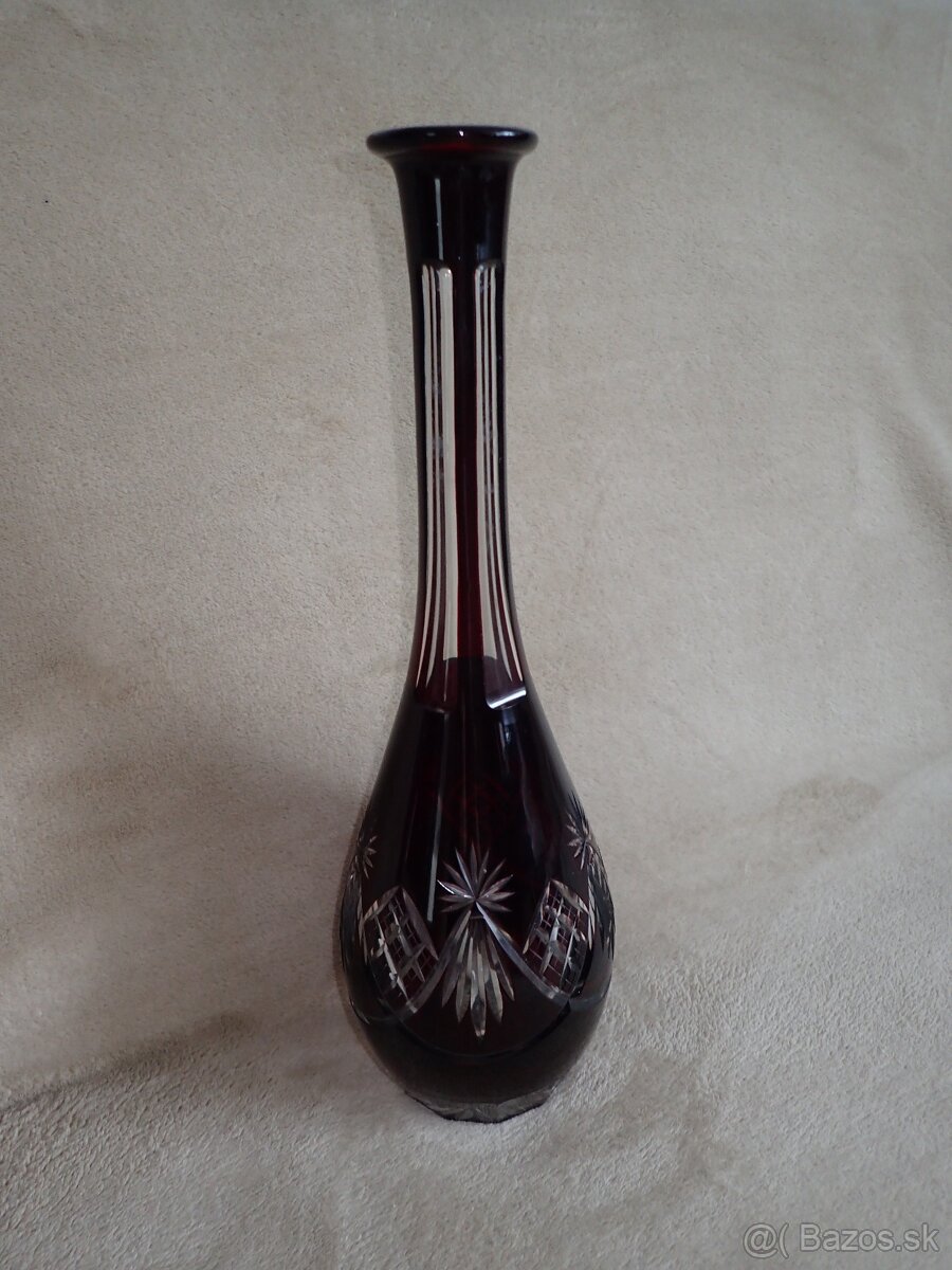 Rubínové sklo váza 34cm - 2