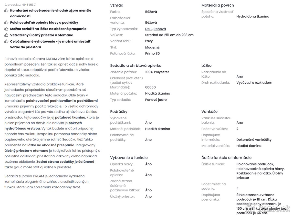 Sedacia suprava DREAM - 2