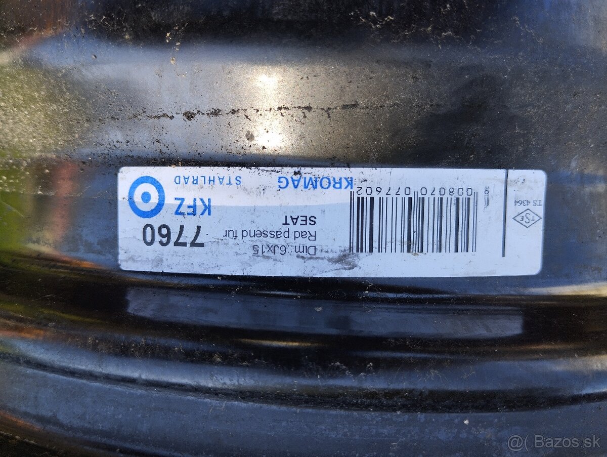 Predám 4 ks diskov 5x100 R15 na koncern VW - 2