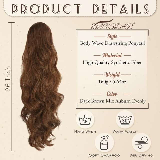 Príčesok cop- 68cm - 2