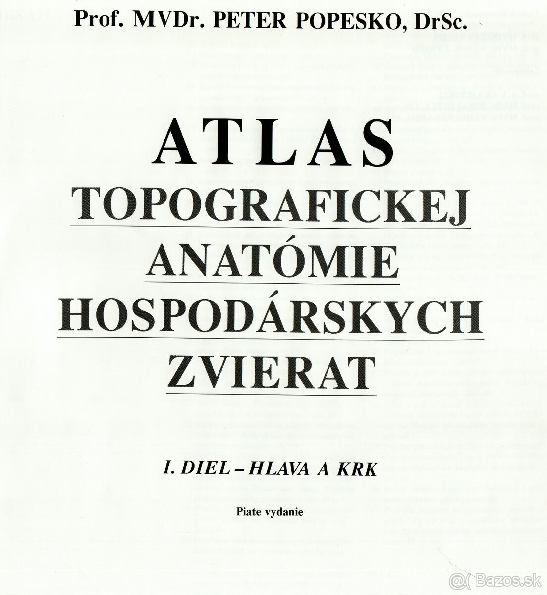 Atlas topografickej anatómie hospodárskych zvierat - Popesko - 2