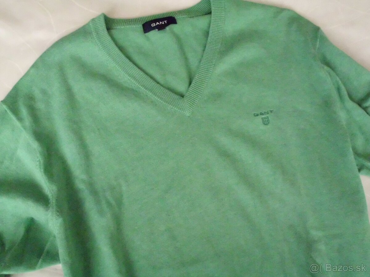 Gant pánsky sveter zelený melír XL - 2