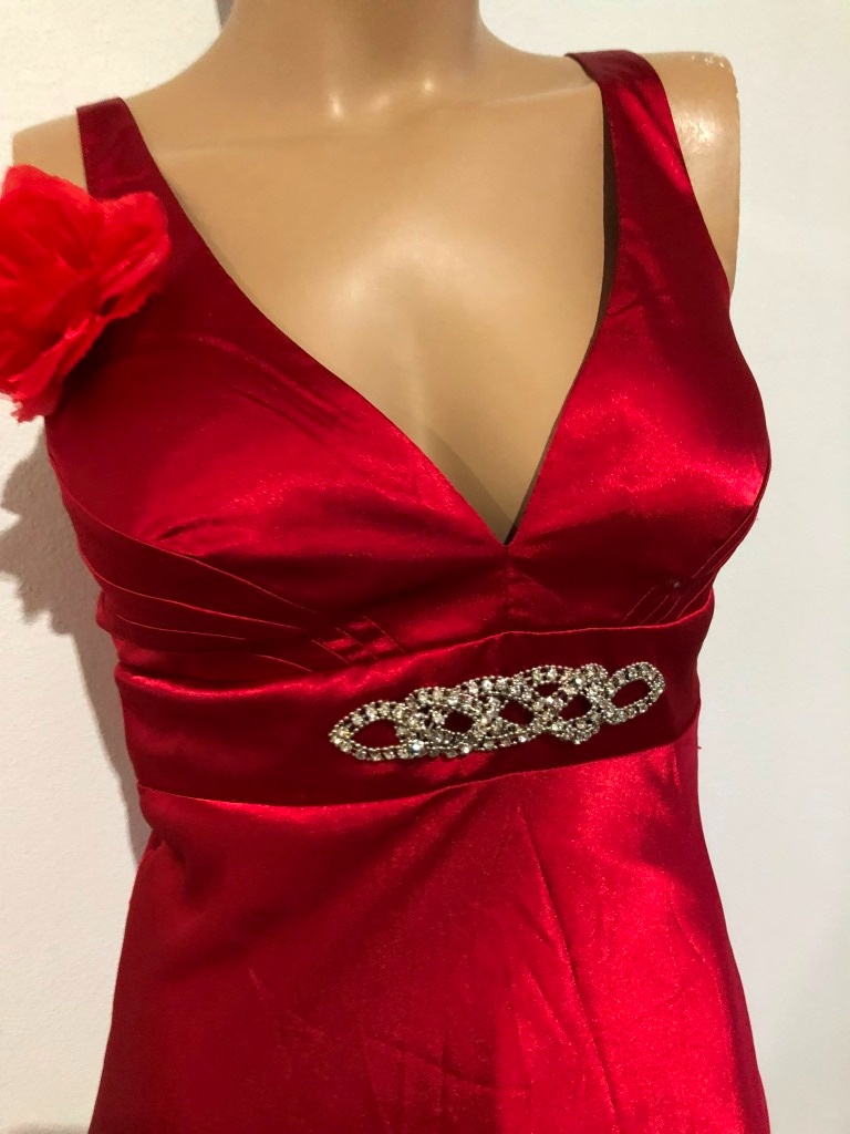 červene plesove šaty, vel S - 2
