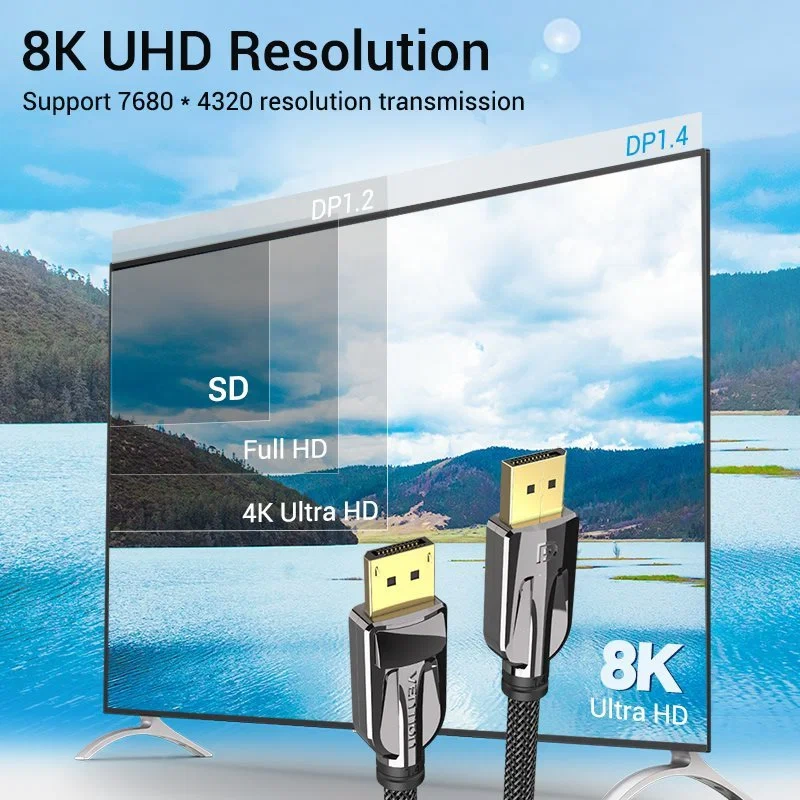 Vention DisplayPort (DP) 1.4 Cable 8K 3 m - 2