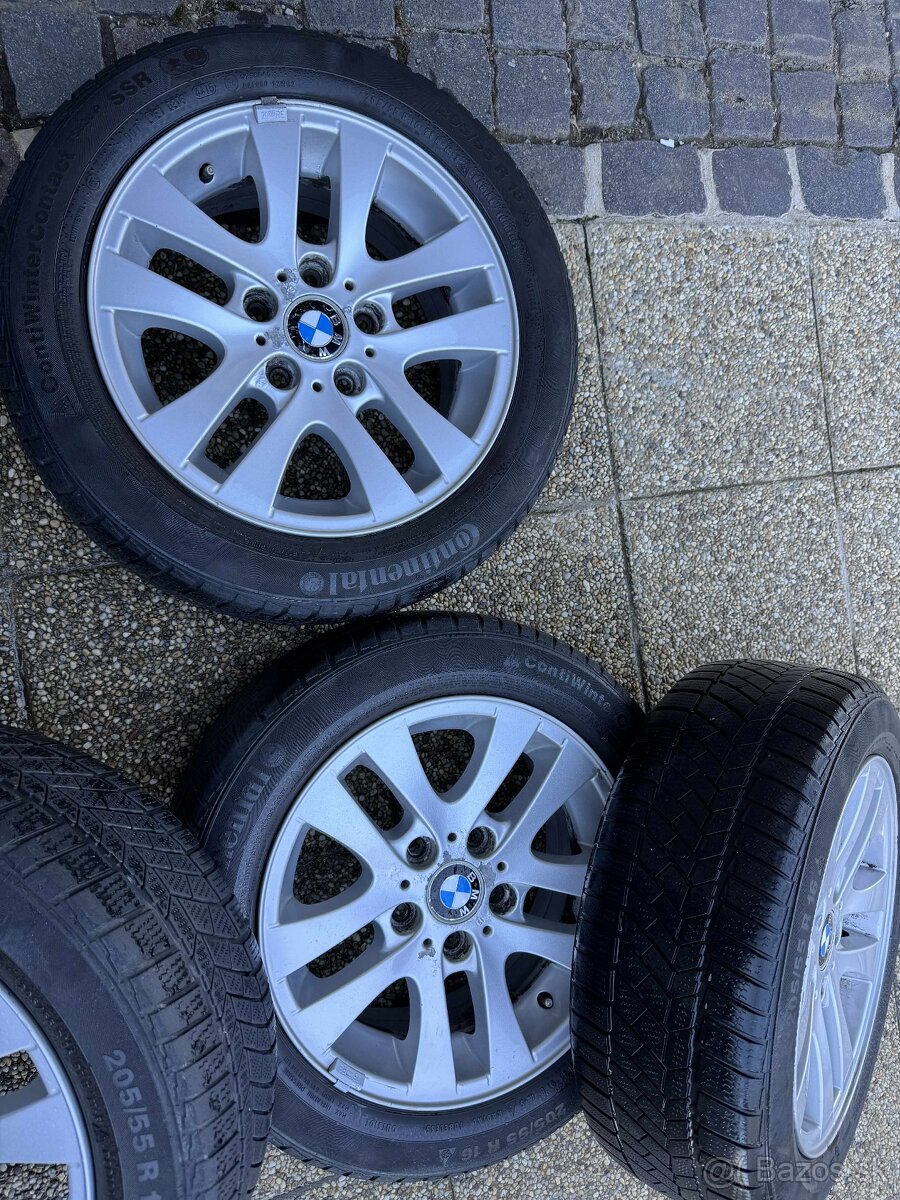BMW disky originál + staré zimné pneu 205/55 R16 - 2