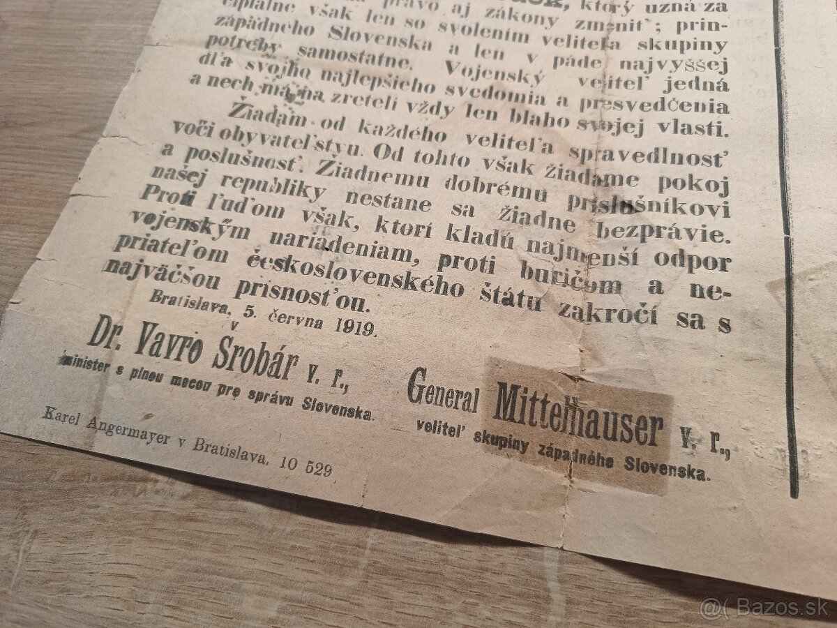 plagát Vojenská diktatúra na Slovensku 1919 - 2