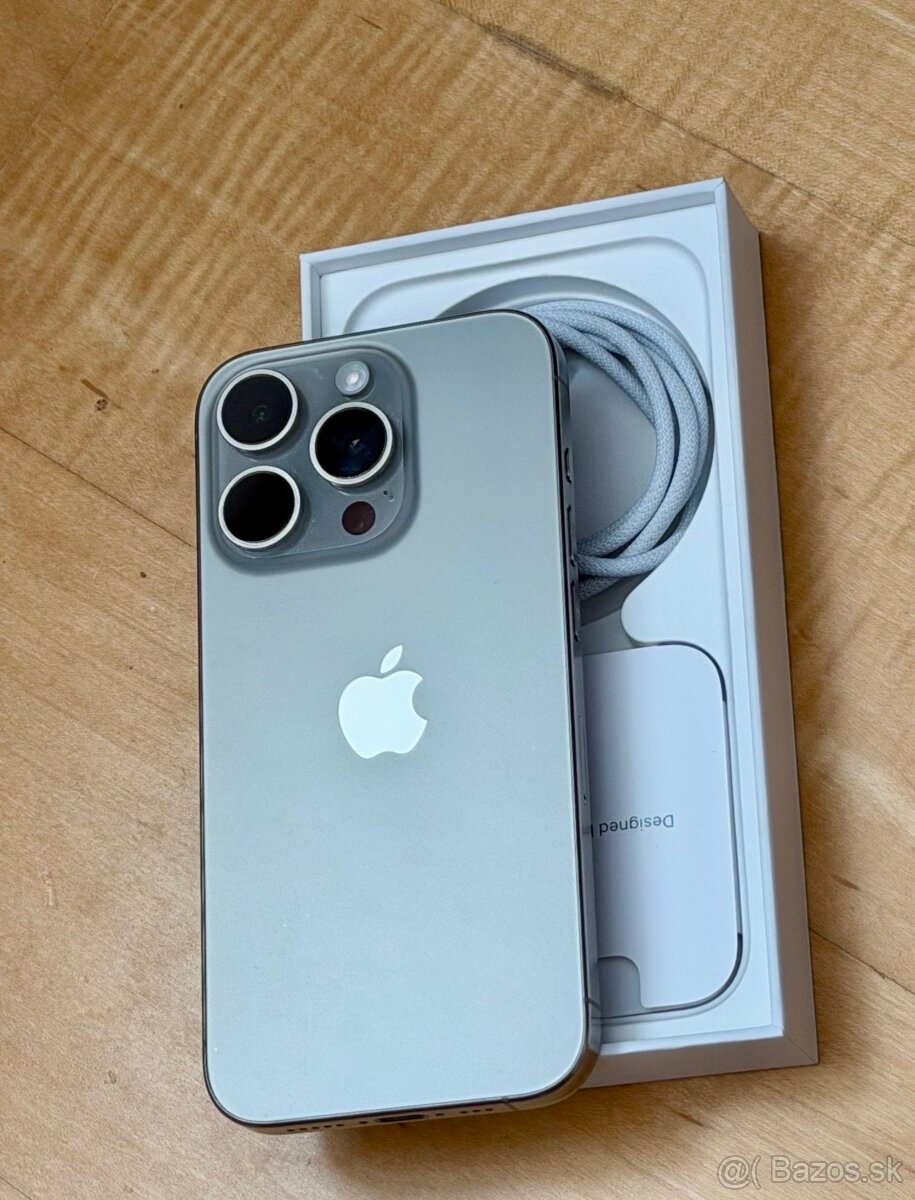 iPhone 15 Pro Max Natural Titanium BATERIE 100% TOP - 2