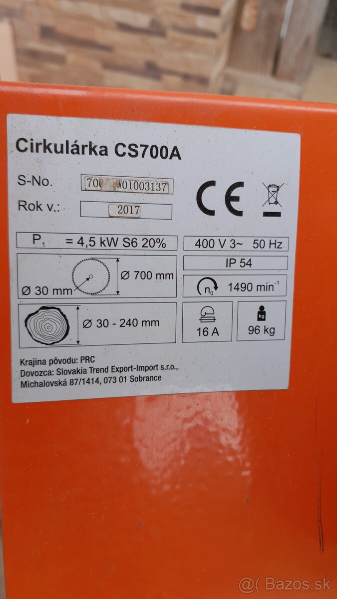 Predam pilu cirkular 700mm koliska - 2