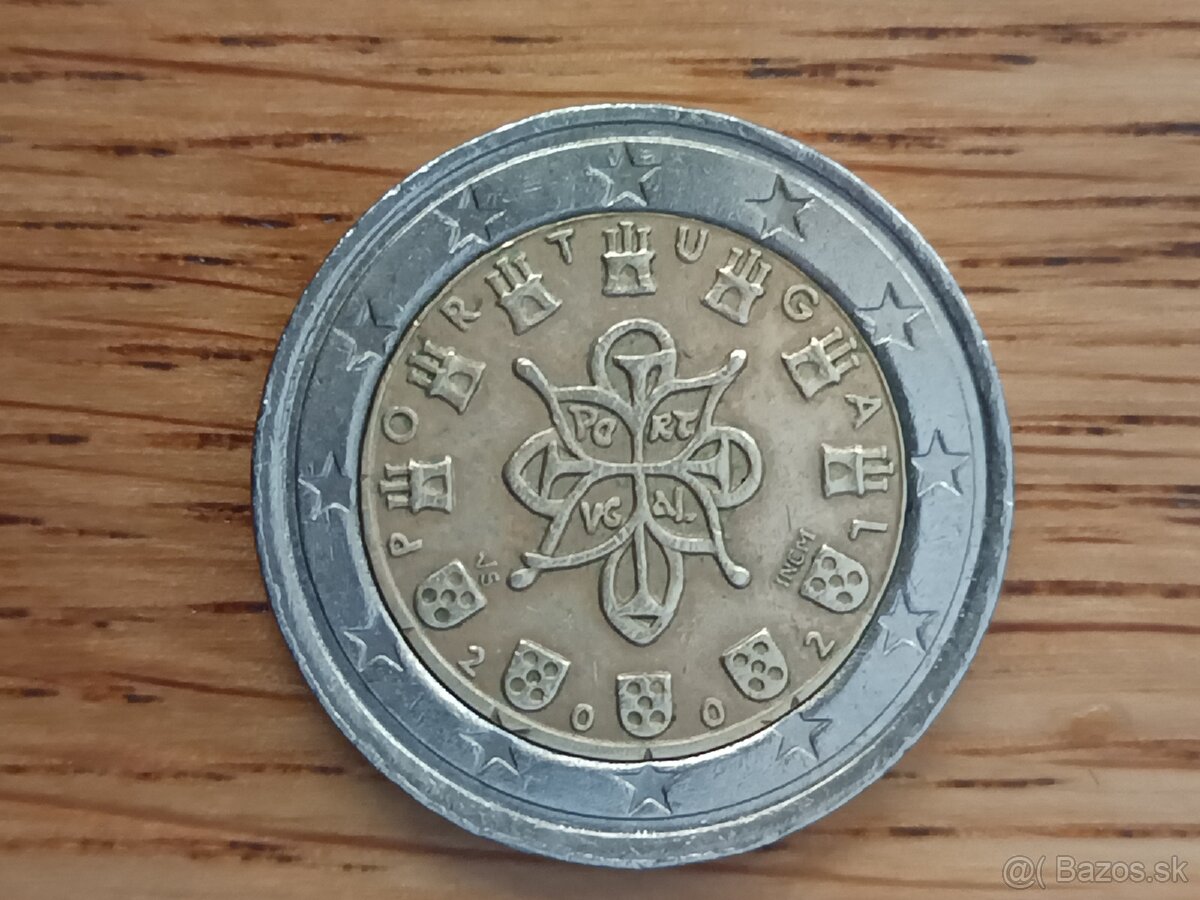 2 eurova minca . Portugalsko 2002 Chyborazba - 2
