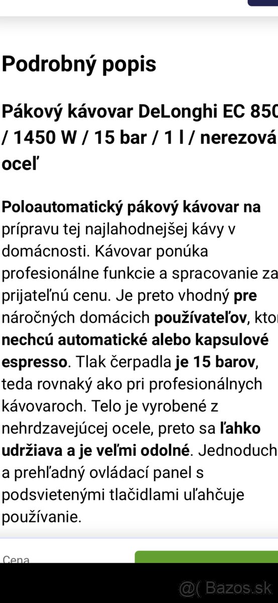 Kávovar Delonghi EC 850 - 2