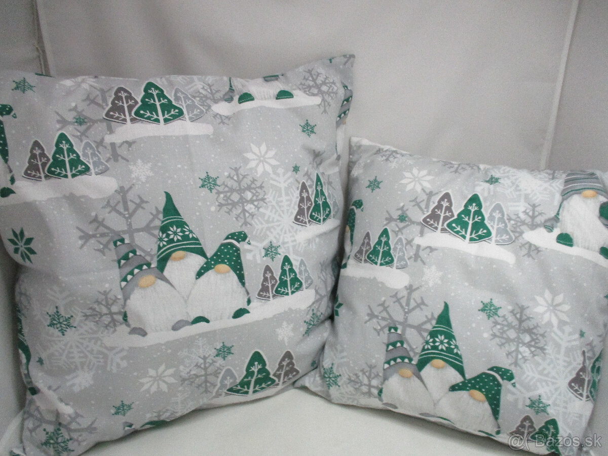 Vianočná obliečka so škriatkom,v zelenom,dve veľkosti - 2